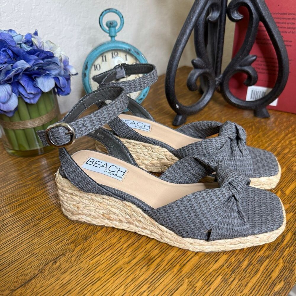 NEW Matisse Beach Ibiza Gray Woven Espadrille Sandal Sz 7 Vacation, Coastal